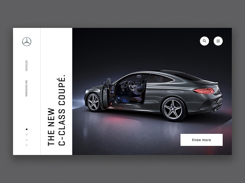 Mercedes Landing clean minimal ui menu navigation typography landing mercedes cars ecommerce