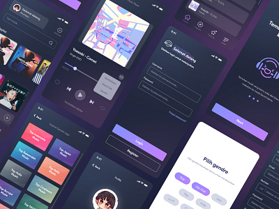 Music Player App mobileapp musicplayer purple ui