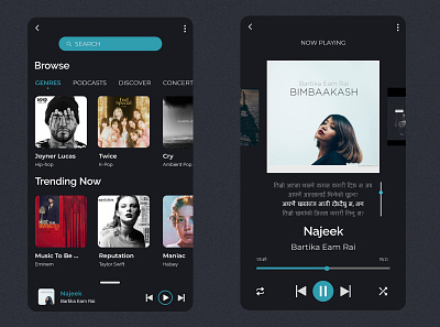 Music Player app design mobile design ui ui ux ui design uiux