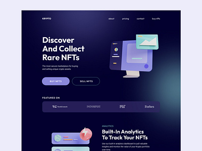 NFT Landing Page design ui ui ux ui design uiux