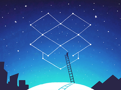 400 million users dropbox illustration stargazing