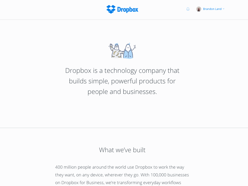 /About about dropbox illustration product design web