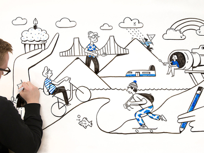 Illustrating a more human brand pt. 1 design dropbox history illustration time lapse