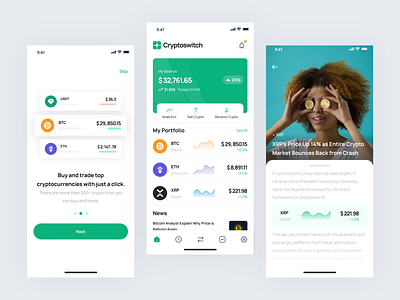 Cryptocurrency Trading Mobile App Design 3d adobexd animation app branding design freebies graphic design icons illustration logo motion graphics ui vector