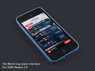 The World Cup event interface ui