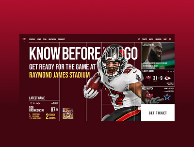 NFL Team Landing Page branding design nfl sport ui ui ux ui design webdesign website