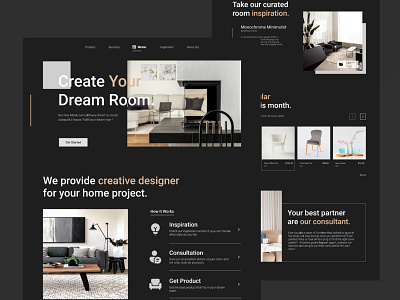 Meble Landing Page branding design furniture illustration interior ui ui ux ui design webdesign website