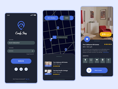 Hotel Booking App - Dark Mode