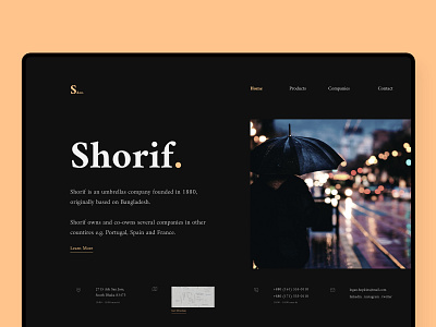 Shorif. ☂️ | Business Landing Page branding business concept daily ui figma flat design landing page ui portfolio design ui ui ux ux ui web design