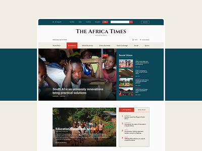 The Africa Times | Online News Portal Web Template africa design figma landing page ui live news news app newsfeed newsletter newspaper online news portal design ui ui ux ui design web design website design