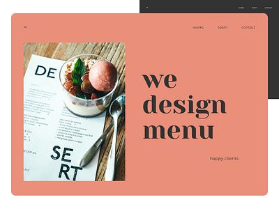 Big Series 1️⃣ Studio Landing Page branding business daily ui design agency figma food and drink food app food menu food website modern design photography ui ux ui ux web web design