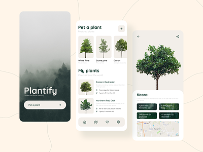 Plantify 🌳 Make the plant healthy app daily ui figma graden illustration mobile plant tree ui ux