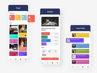 Polling App Design app design branding figma flat polls ui ux