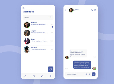 Direct Messaging app dailyui dailyuichallenge design direct messaging message messaging profile ui ux