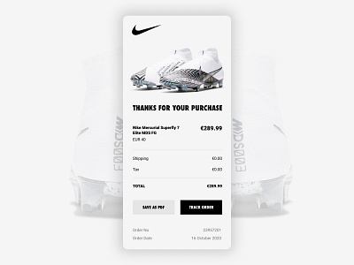 Email Receipt app boots dailyui dailyuichallenge design football invoice mobile nike receipt ui ux