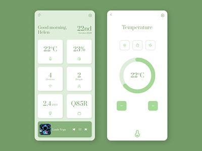 Home Monitoring Dashboard app dailyui dailyuichallenge dashboard design home monitor temperature ui ux