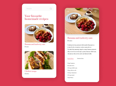 Recipe app cookbook dailyui dailyuichallenge design food recipe ui ux