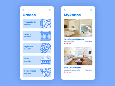 Hotel Booking booking dailyui dailyuichallenge design greece hotel hotel booking mykonos travel ui ux
