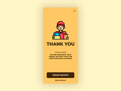 Thank you dailyui dailyuichallenge delivery design illustration order thank you ui