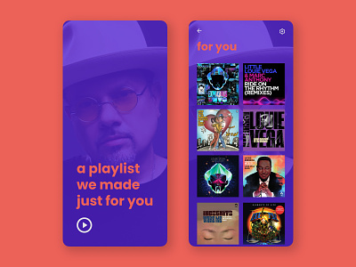 Curated for You app curated dailyui dailyuichallenge design for you louie music playlist ui ux vinyl