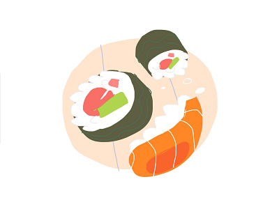 Sushi design flat design illustration minimal sushi