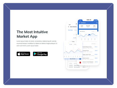 Hero Section application appstore landing page market ui web