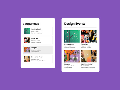 List and grid view components ui uipatterns uiux visual design