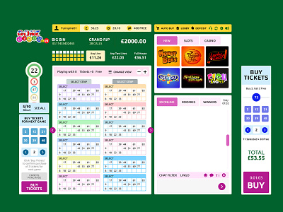 Gonebingo Lobby bingo game lobby visual design
