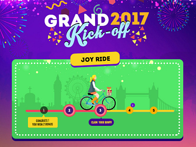 Grand 2017 Kickoff Promo bingo casino game design new year promotion visual design