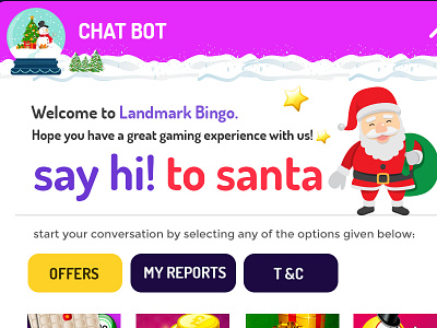 Bingo website Chat Bot Design appdesign application bingo game casnio gamedesign slots ui ux