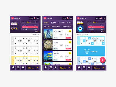 Bingo game Application bingogame bingotickets colors creative game ui ux visual design
