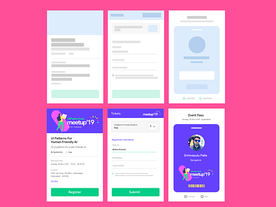 Design event registration flow concept creative uidesign uipattern uipatternhub uxui visual design
