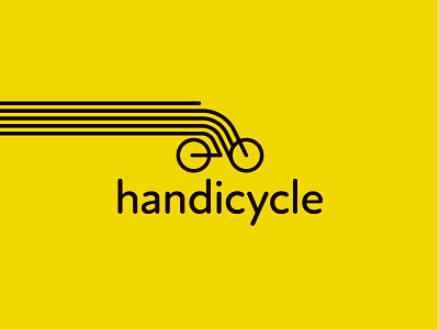 Handicycle Logo bicycle bicycle app bicycle logo bicycle shop black branding creative logo dailylogo dribbble hand logo logogram minimalist logo monoline monoline logo simple logo startup yellow