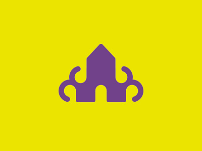 Squid House branding business dailylogo dribbble fashion fun house joy kids logo logomark marine octopus purple school squid startup teaching toys yellow