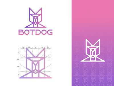 BotDog animal animal logo artificial intelegence bot branding dog dog logo doggy graphic design icon logo logo design logogram logomark mark pet startup tech logo technology wolf
