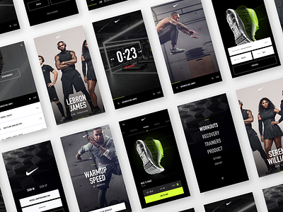 Nike Fitness App app black design fitness fitness app mobile nike shoes sign in sign up sports app ui workout workout app