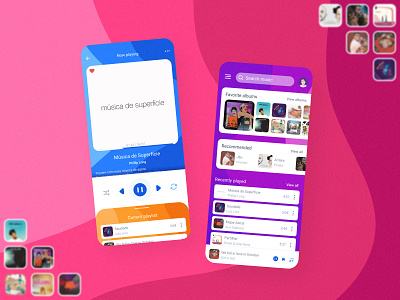 Fun Music Player App app concept app design colorful music music app music player music player app music player ui portugues