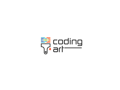 Coding Art cod coding art brush logo