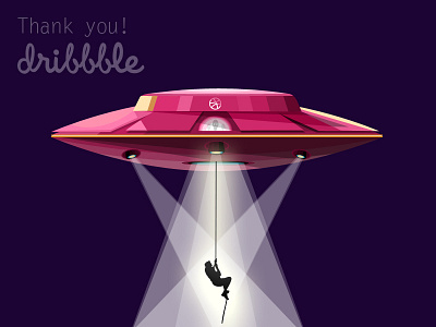 First Shot dribbble first shot invite spaceship thank you