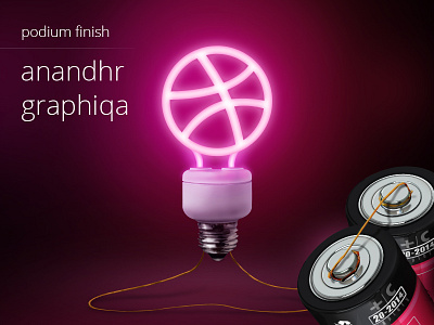 Dribbble Winner attachment battery bulb icon illustration invites light winner x2
