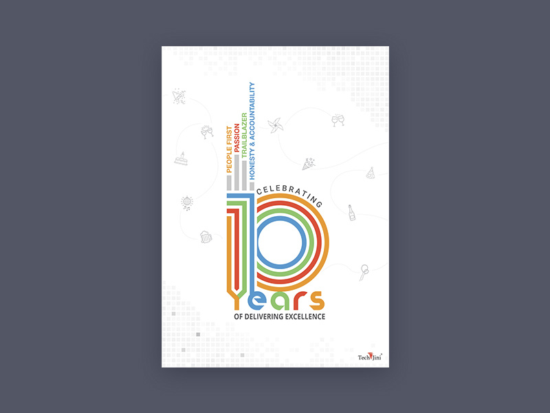 10th Anniversary Poster illustration logo 10th anniversary techjini poster