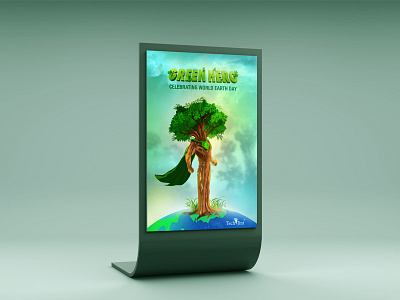 Green Hero green green hero hero illustration poster techjini world earth day