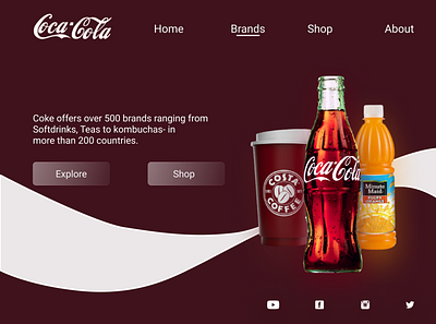 Coca-Cola website's Brands Page coca cola cocacola coke soda ux ui webdesign website website concept