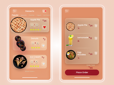 Concept Food Ordering App Design design dessert donut figma food food and drink icecream mobile ui ux ui