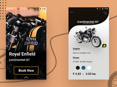 Café android app caferacer mobile motorbike motorcycle royal enfield ux