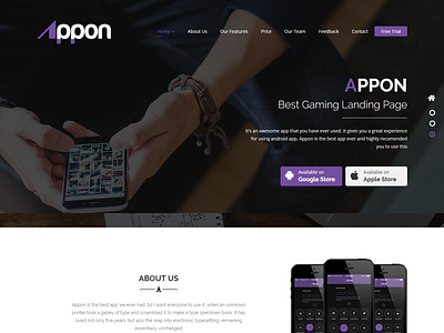 App landing page app bootstrap4 css3 design html5 web web design web developer website wordpress design wordpress theme