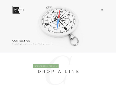 Creek Contact page clean compass contact creek design minimal web