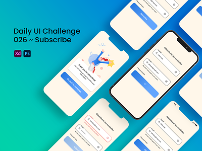 Subscribe (DailyUI Challenge 026) adobe photoshop adobe xd daily ui challenge dailyui design designer ios iphone mobile mobile design mockup ui user experience user interface ux