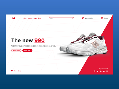 New balance homepage redesign branding design typography ui ux web website