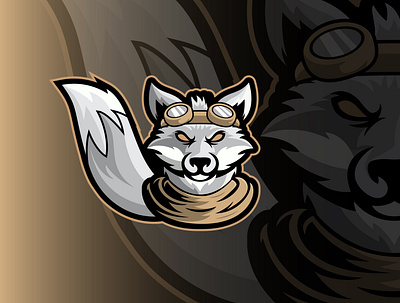 Silver Fox design esport logo mascot